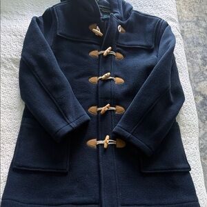 Mini Boden Dark Blue Pea Coat with Wooden Toggles